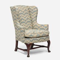 A Queen Anne carved mahogany easy chair Probably Boston, MA, 18th century
