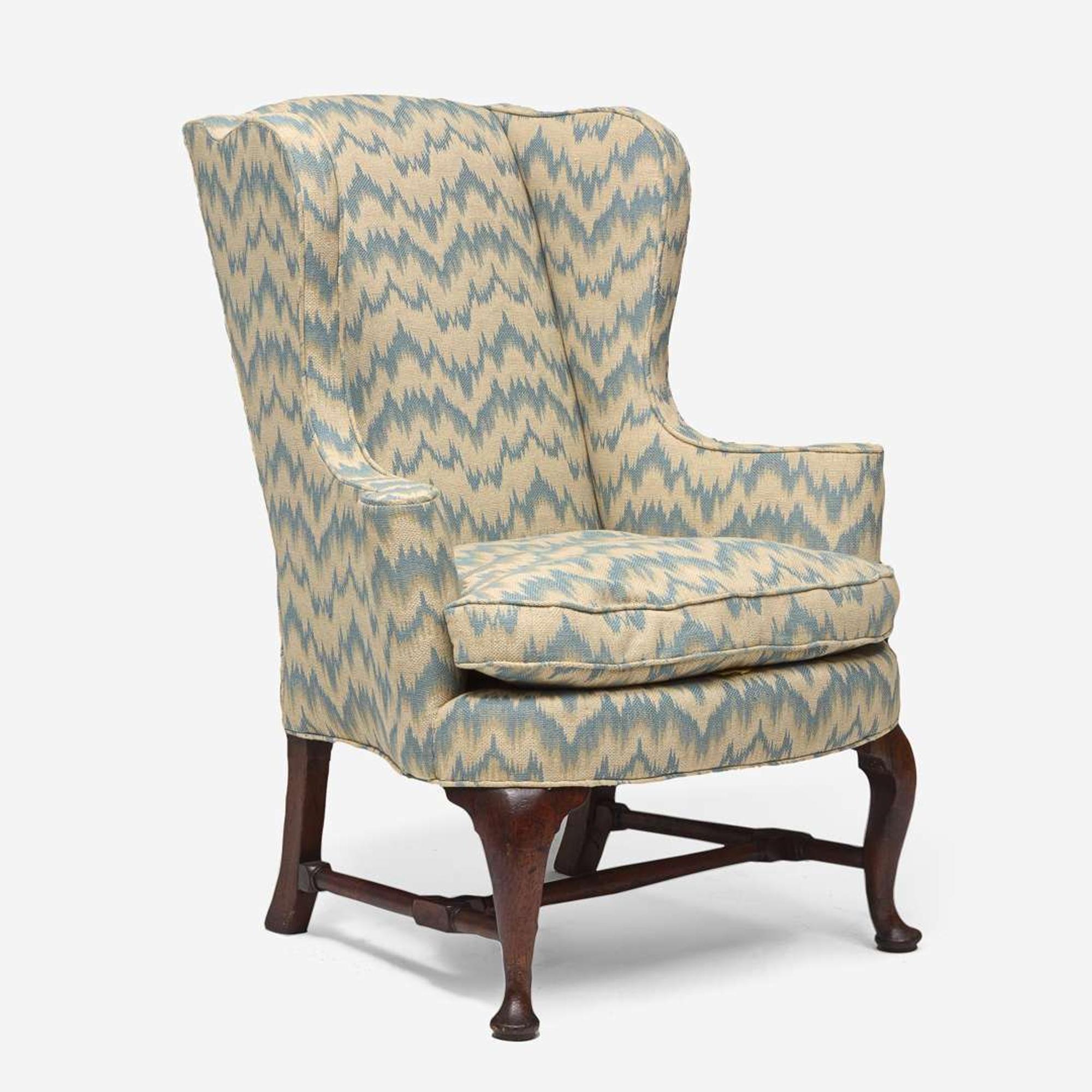A Queen Anne carved mahogany easy chair Probably Boston, MA, 18th century