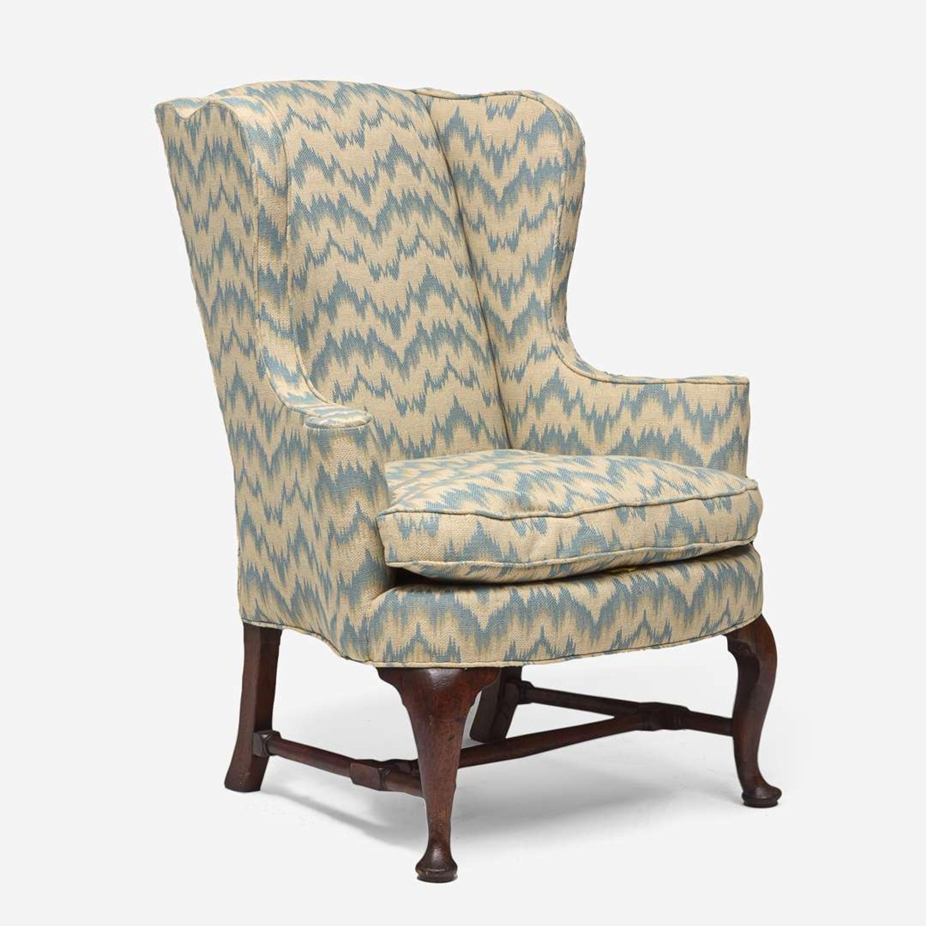 A Queen Anne carved mahogany easy chair Probably Boston, MA, 18th century