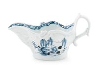 An English Blue and White Porcelain Sauce Boat — C. 1780