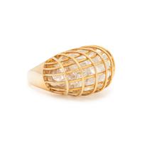 VERDURA, ROCK CRYSTAL QUARTZ AND YELLOW GOLD 'CAGED' RING