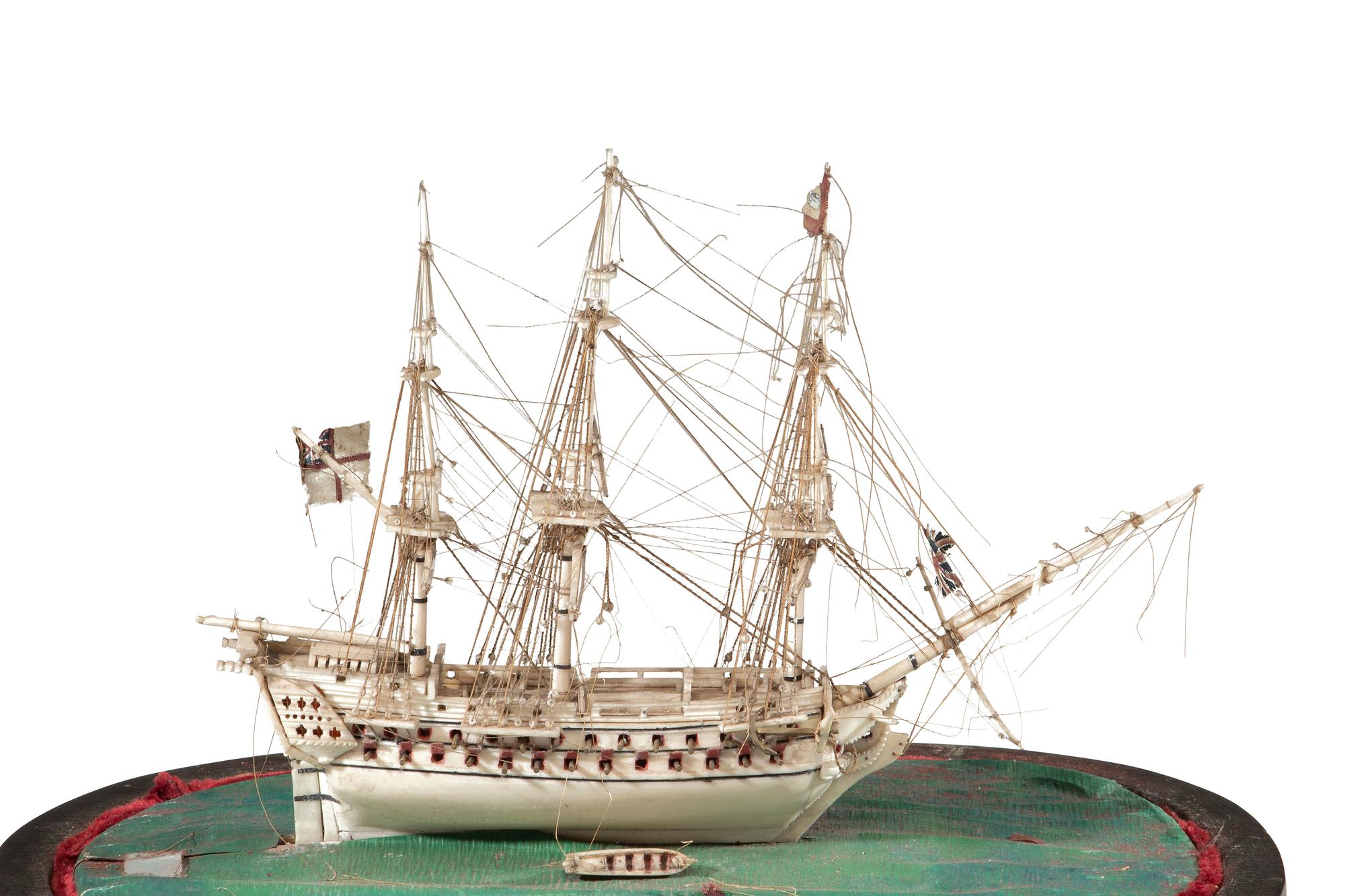 A French Prisoner of War Bone Model of a British Warship
