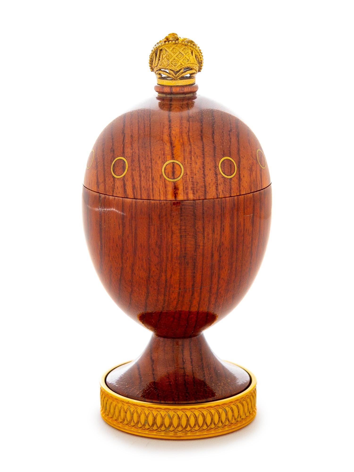 A Theo Faberge Gilt Metal Mounted Egg-Form Ring Stand — 20th Century
