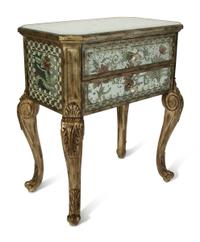 A Venetian Style Eglomise Glass Two Drawer Cabinet — EARLY 20TH CENTURY