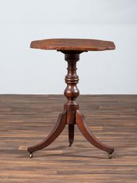 A Late Chippendale Figured Mahogany Tablet Tilt-Top Candlestand