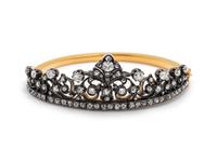 ANTIQUE, FRENCH, DIAMOND BANGLE BRACELET