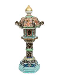 A Japanese Polychrome Decorated Porcelain Lantern