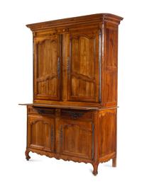 A Louis XV Provincial Fruitwood Buffet à Deux Corps