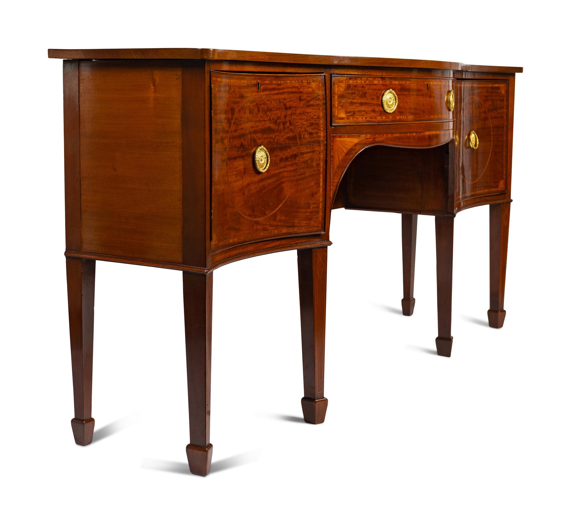A George III Satinwood Inlaid Mahogany Sideboard