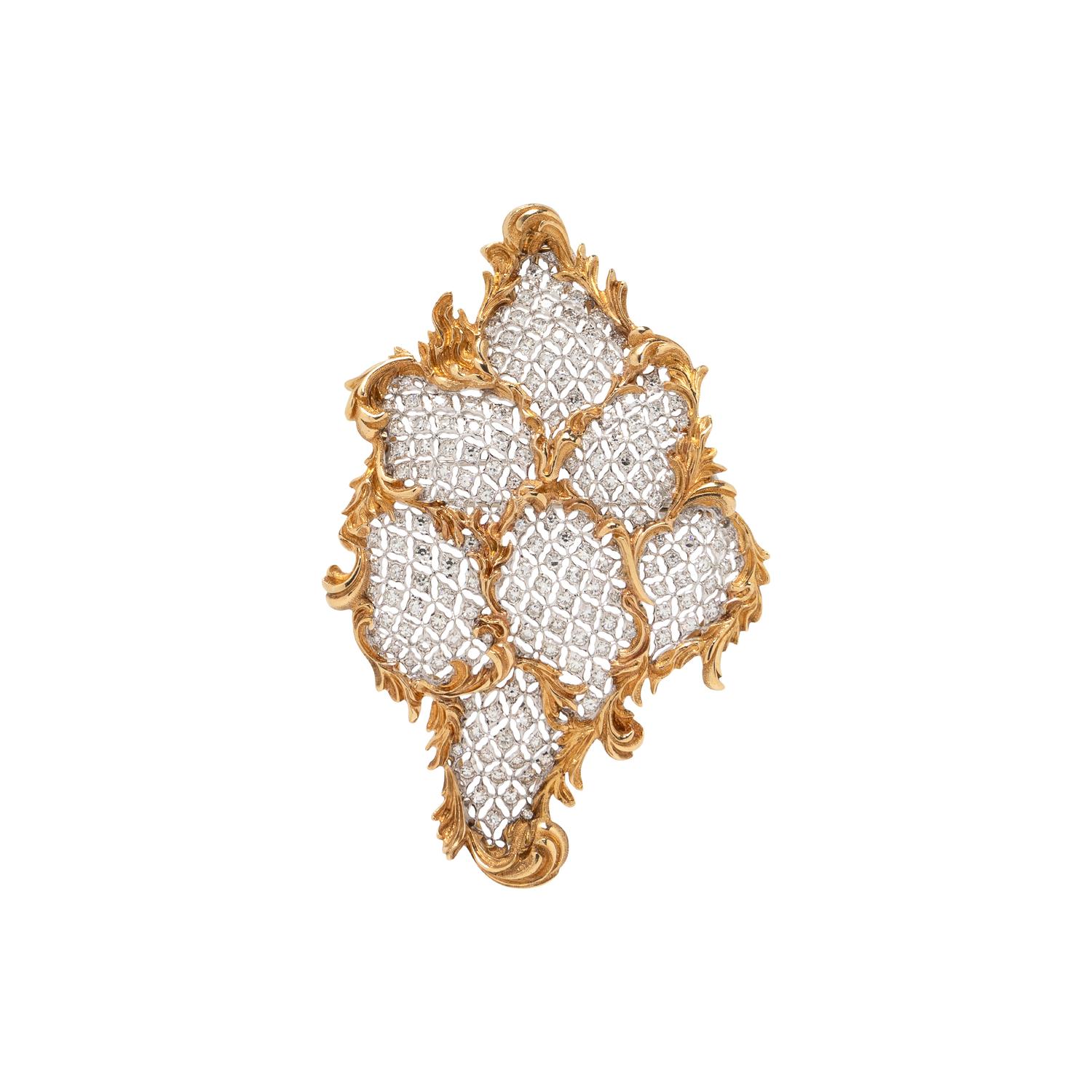 GIANMARIA BUCCELLATI, GOLD AND DIAMOND PENDANT NECKLACE