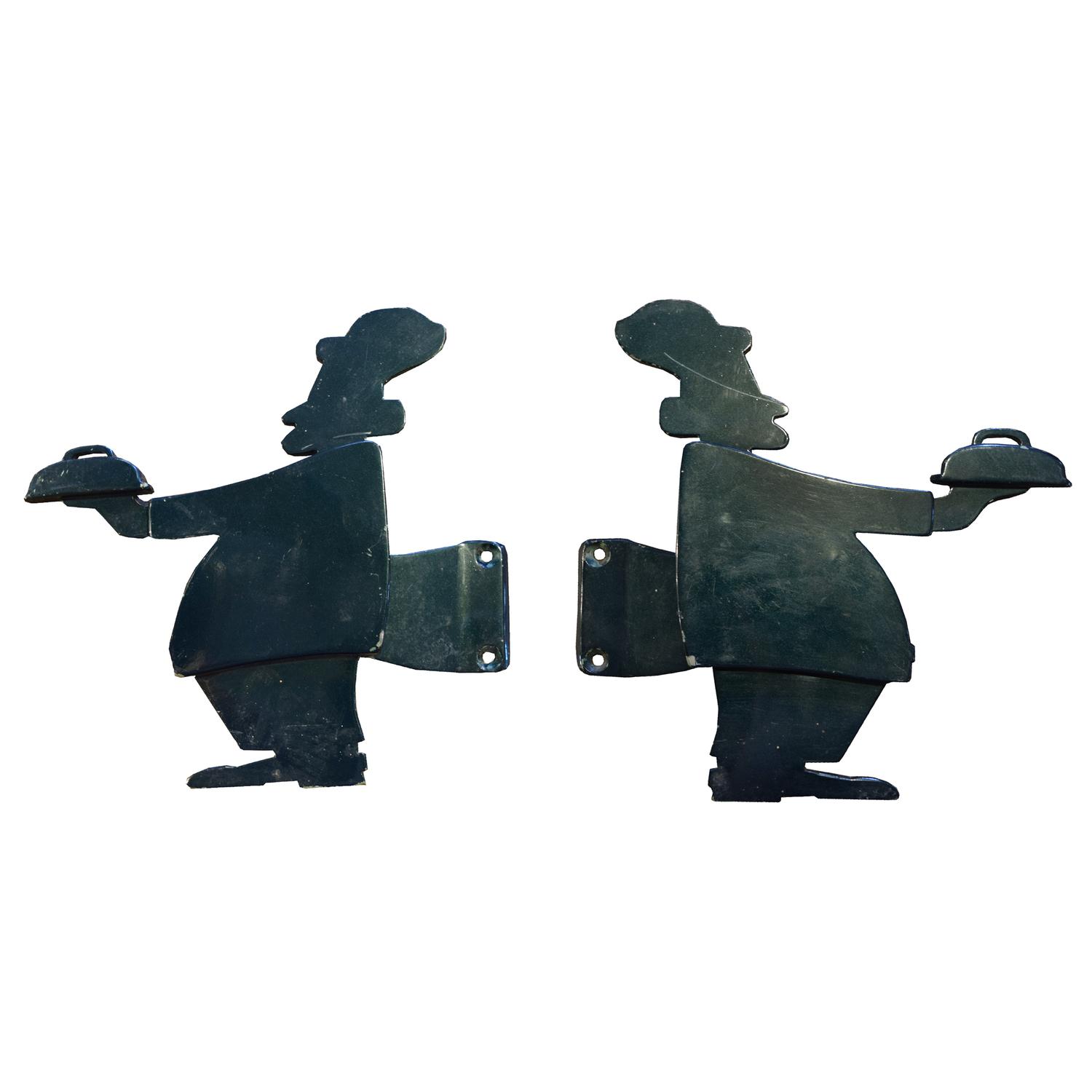 A Pair of Chef Form Handles 12.5" W x 2.5" D x 12" H — France, Mid-20th Century