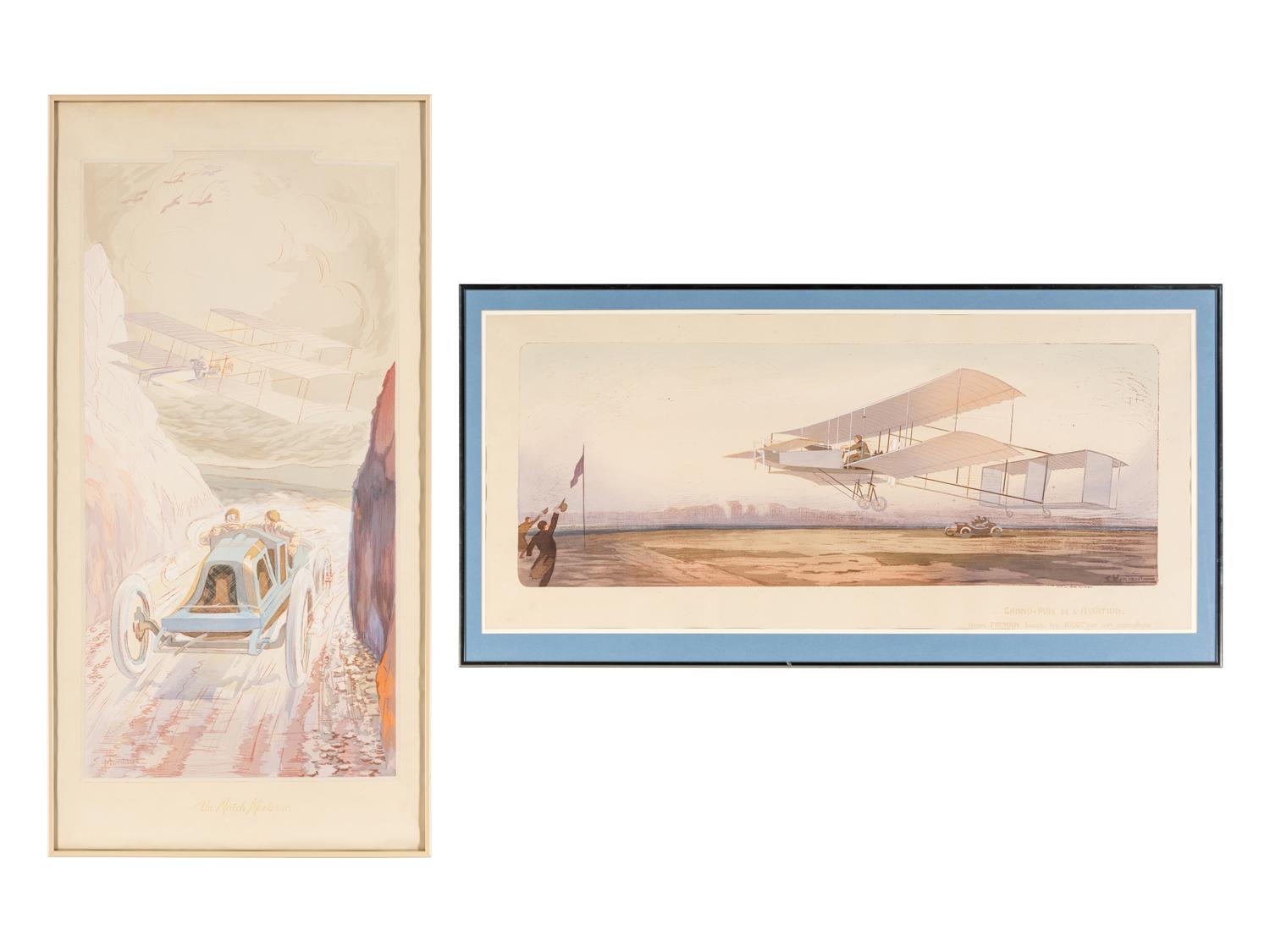 A Pair of Prints ( Un Match Moderne and Grand Prix De L'Aviation )