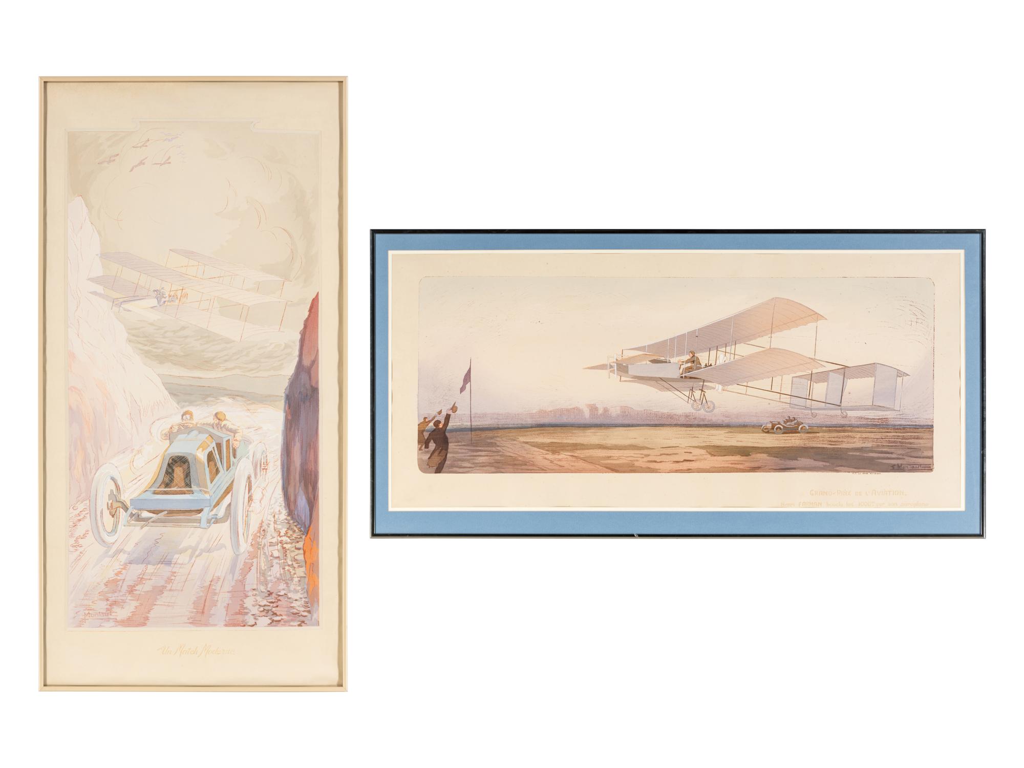 A Pair of Prints ( Un Match Moderne and Grand Prix De L'Aviation )