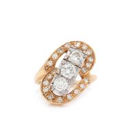 DIAMOND AND BICOLOR GOLD RING