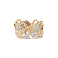 TIFFANY & CO., SCHLUMBERGER, YELLOW GOLD, PLATINUM, AND DIAMOND 'FOUR LEAVES' RING
