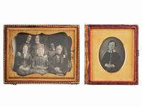 [EARLY PHOTOGRAPHY]. Sixth plate and quarter plate daguerreotypes of the Gould family, including: