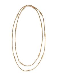 ANTIQUE, YELLOW GOLD LONG CHAIN NECKLACE