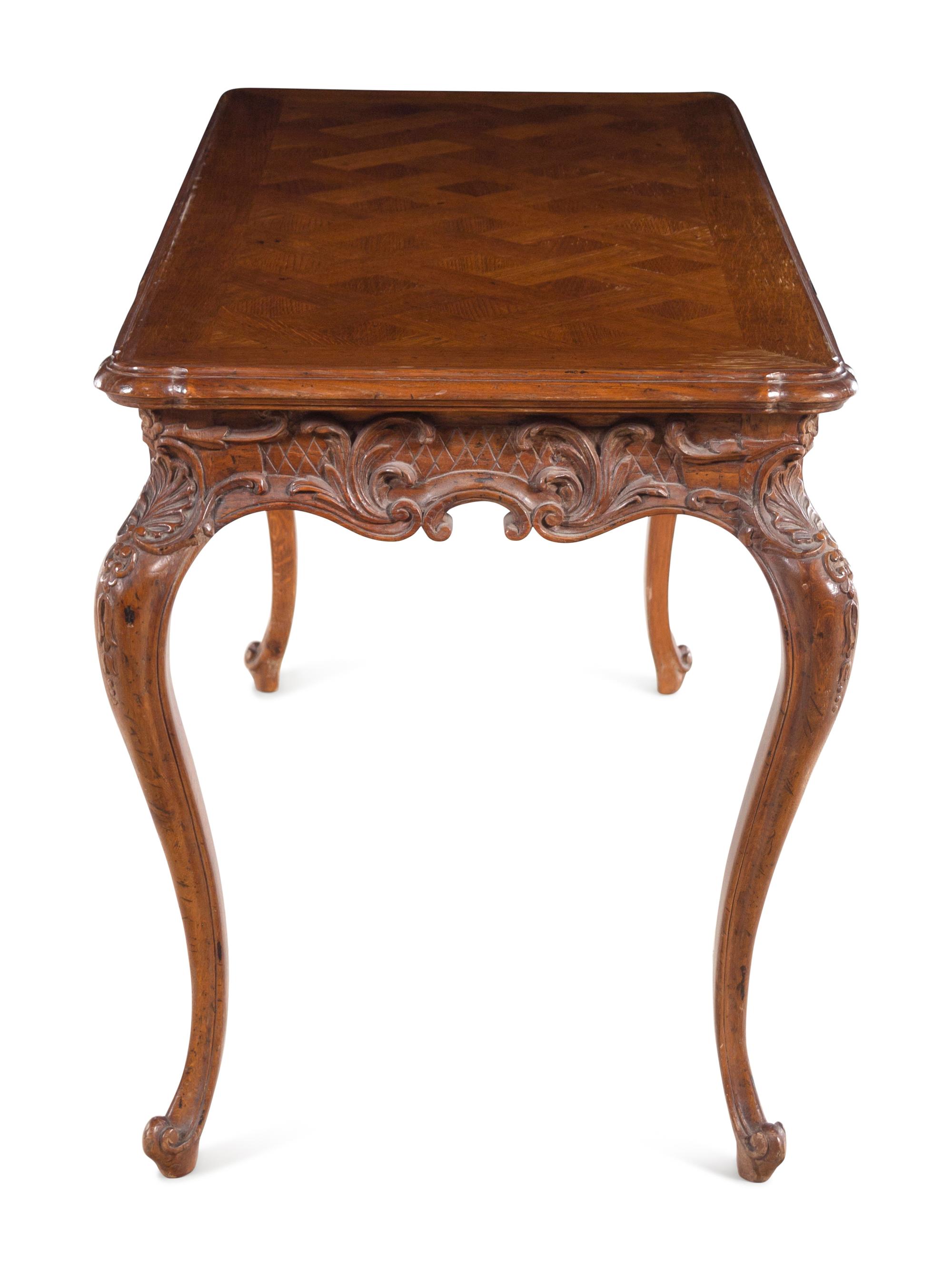A Louis XV Style Writing Table and an Associated Dutch Marquetry Chair