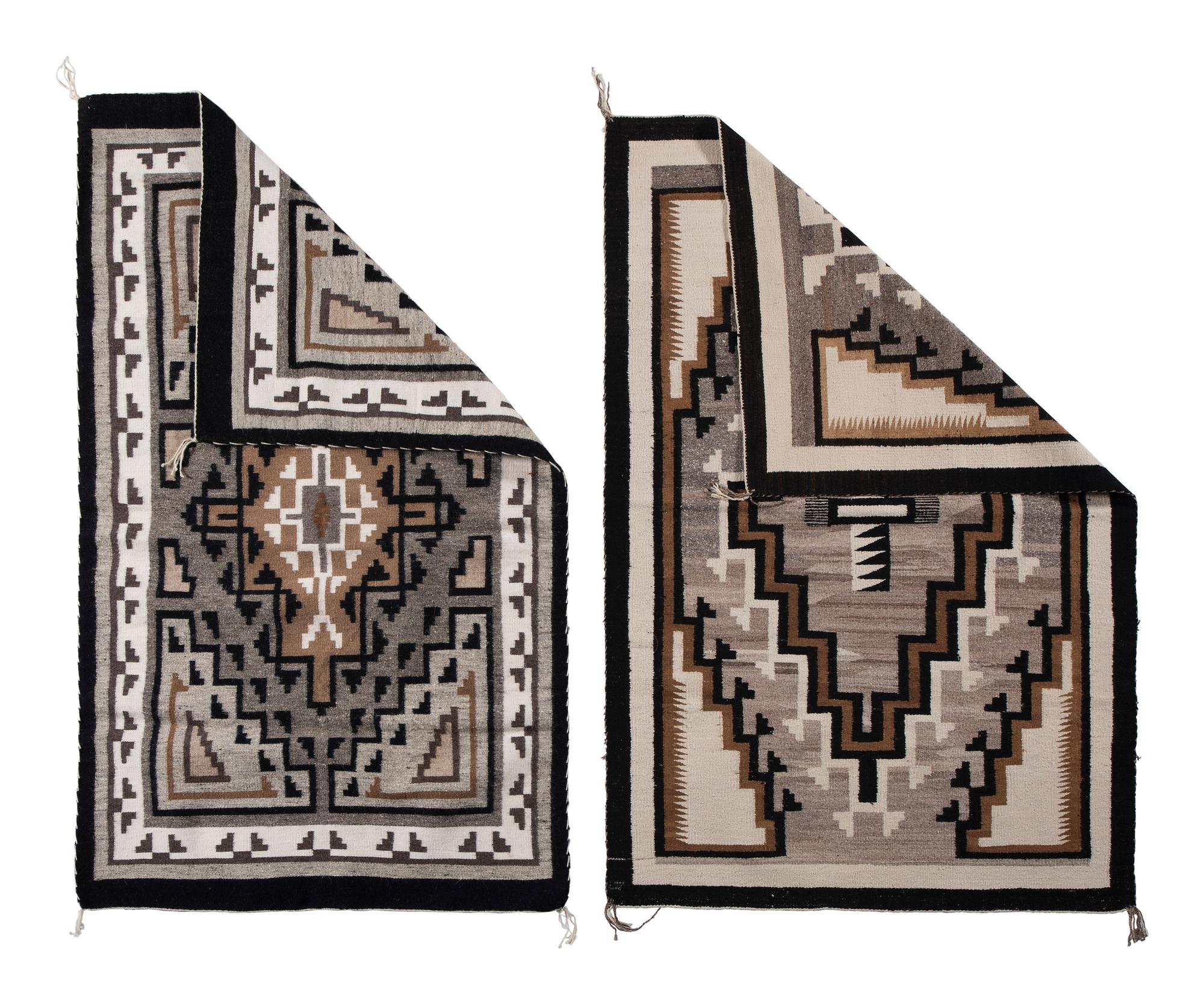 Navajo Two Grey Hill Weavings / Rugs