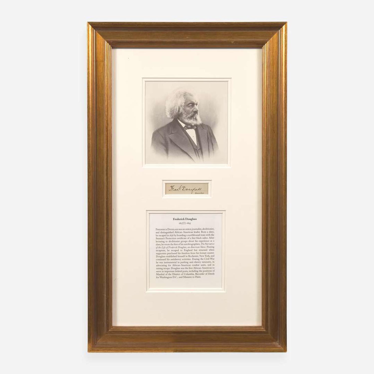 [African Americana] Douglass, Frederick Partially-Printed Document, signed