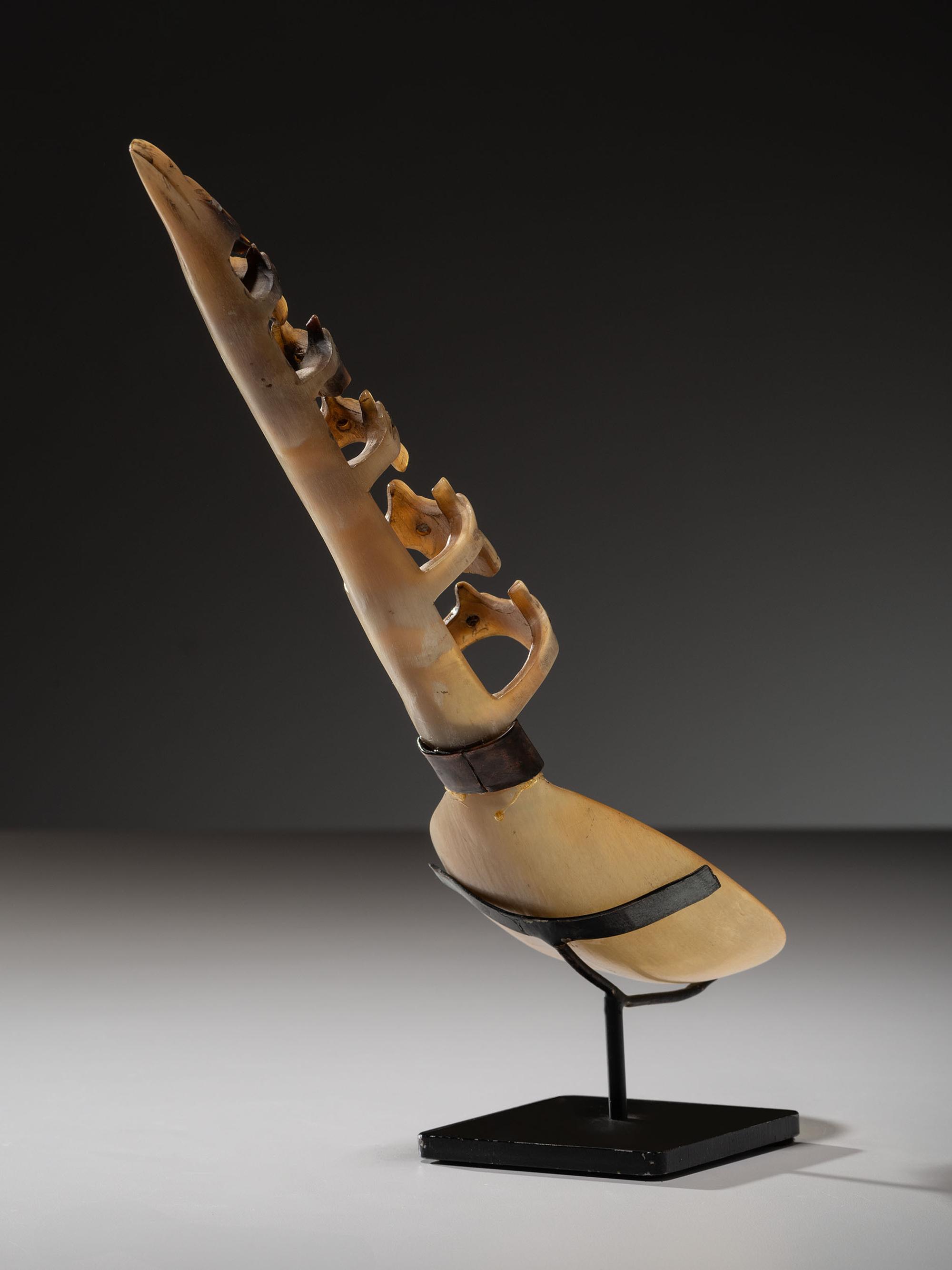 Tlingit Big Horn Sheep Spoon, with Totemic Imagery