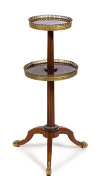 A Louis XVI Style Gilt Bronze Mounted Two-Tier Table Height 32 1/2 inches. — EARLY 20TH CENTURY