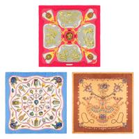 Hermès, Three Printed Silk Scarves 90