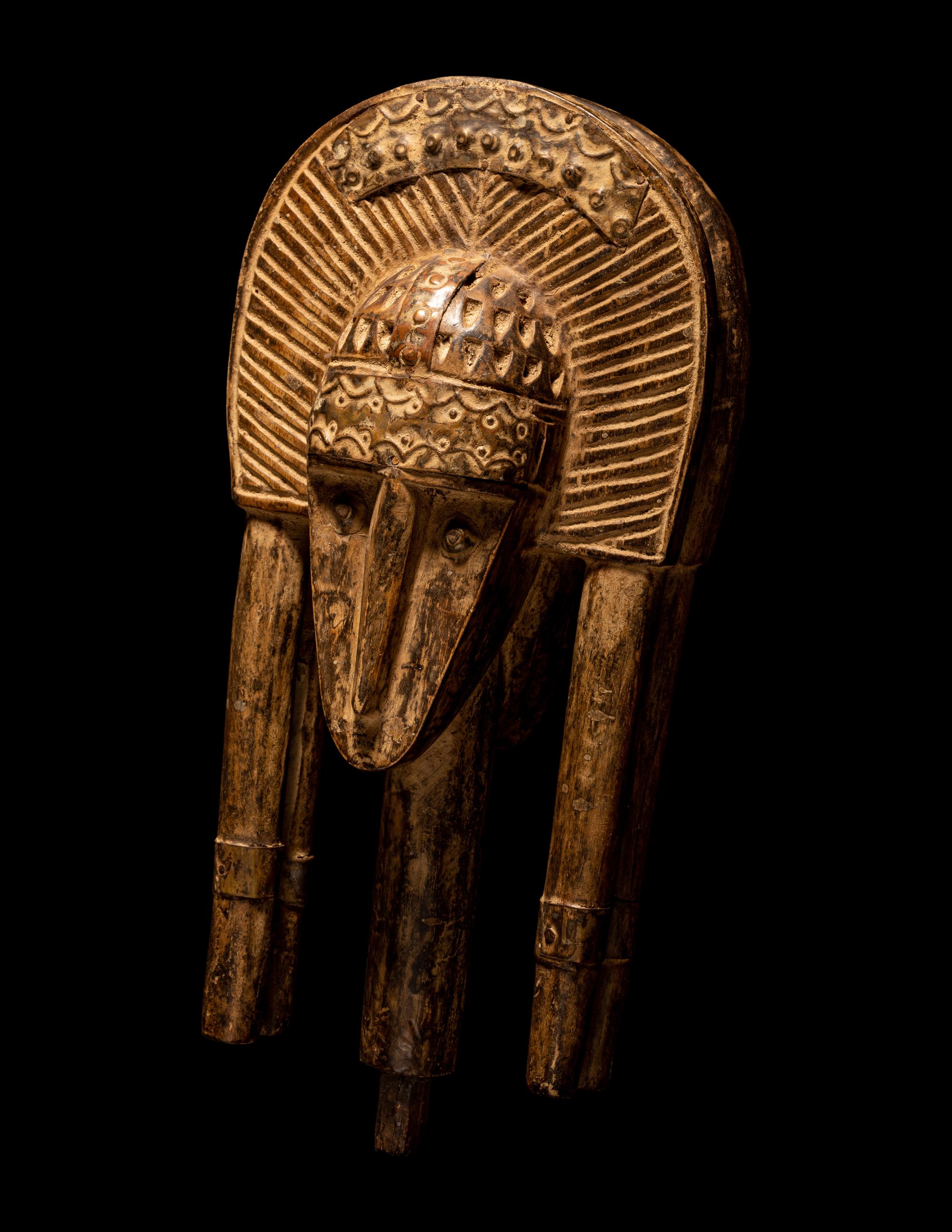 Two Bamana Wood Masks and a Janus Wood Head