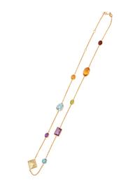 YELLOW GOLD AND MULTIGEM NECKLACE
