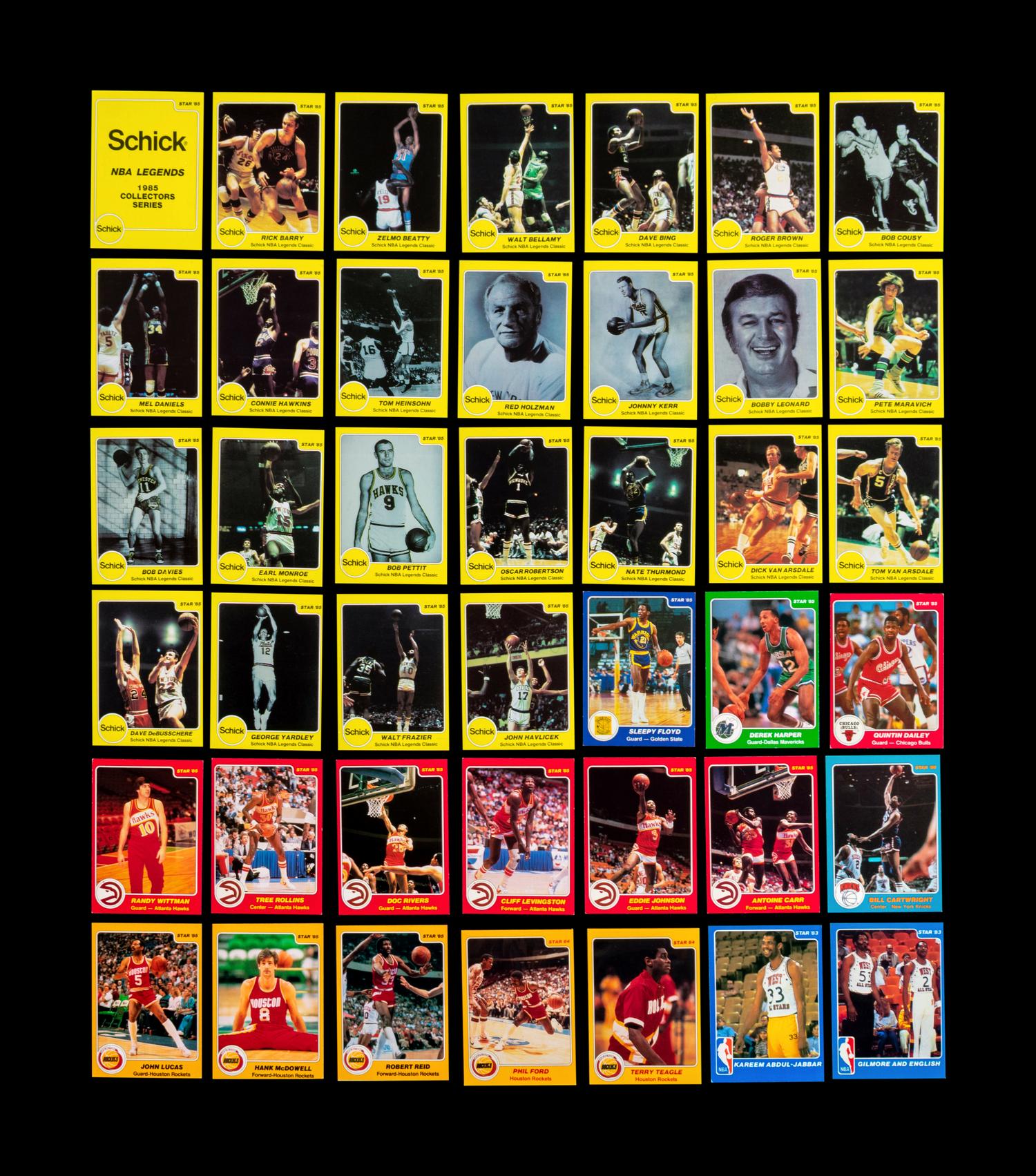 A Group of Assorted 1983, 1984, 1985 and 1986 Star Co. Basketball Cards, Including a John Stockton Rookie and Larry Bird Set,