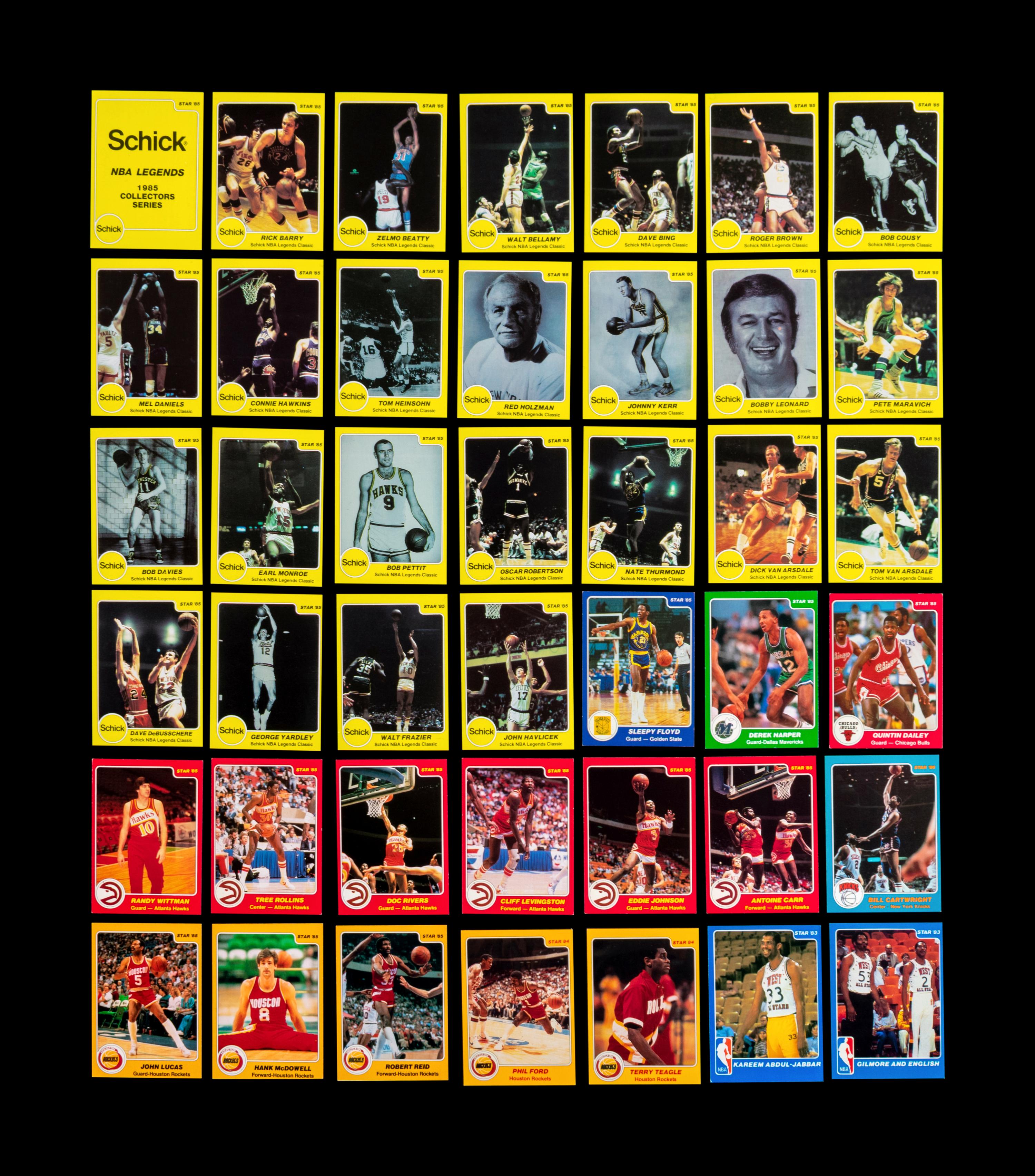 A Group of Assorted 1983, 1984, 1985 and 1986 Star Co. Basketball Cards, Including a John Stockton Rookie and Larry Bird Set,