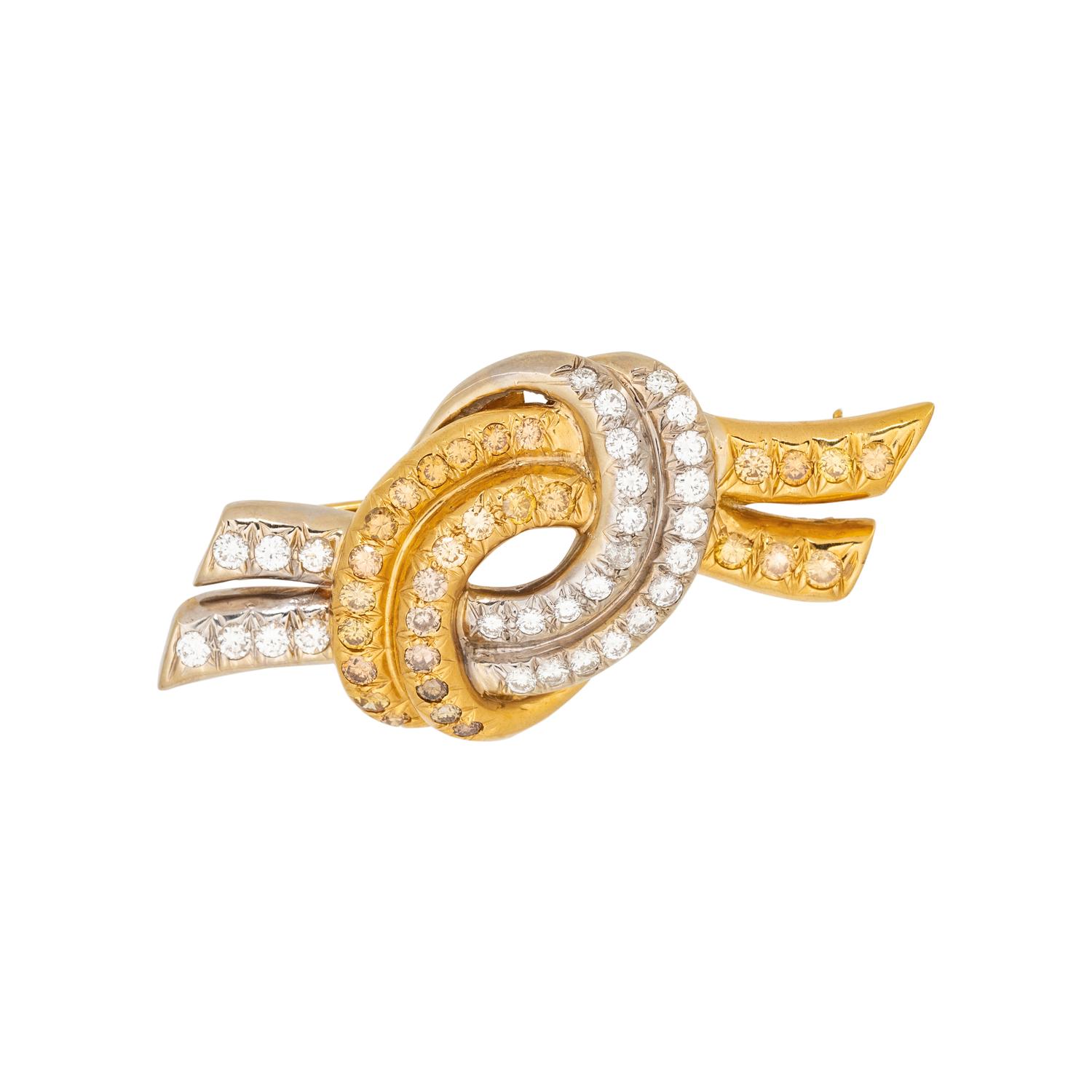DIAMOND KNOT BROOCH