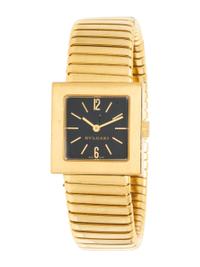 BULGARI, REF. SQ222T 18K YELLOW GOLD 'QUADRATO' WATCH WITH TUBOGAS BRACELET