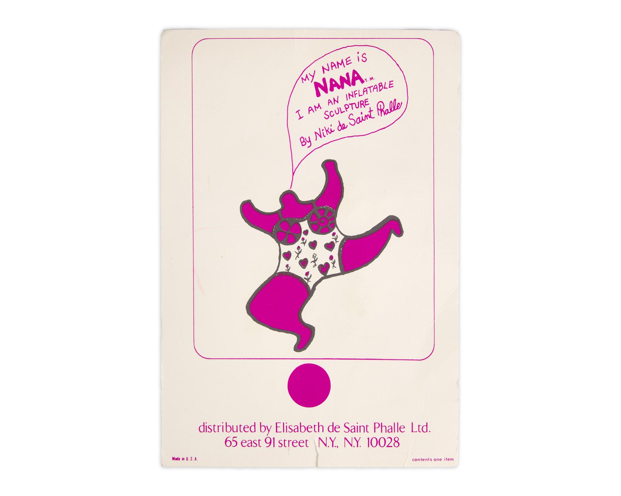 Phalle, Niki de Saint. Signed Inflatable "Nana" Sculpture