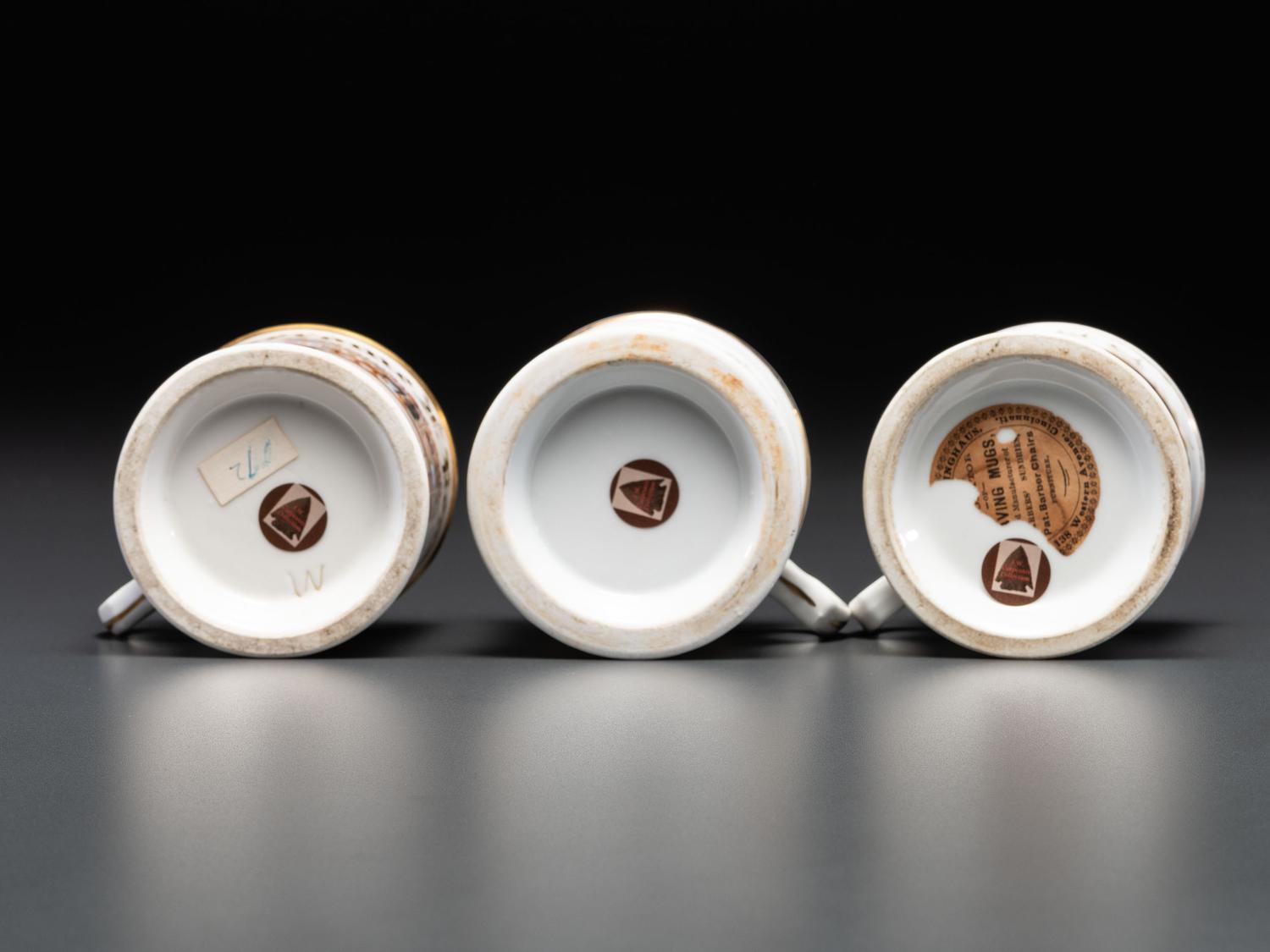 Three Porcelain Occupational Shaving Mugs