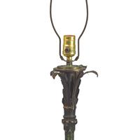 A Pair of Gothic Revival Wrought and Cast Iron Floor Lamps