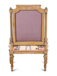 A Louis XVI Style Painted and Parcel Gilt Side Chair