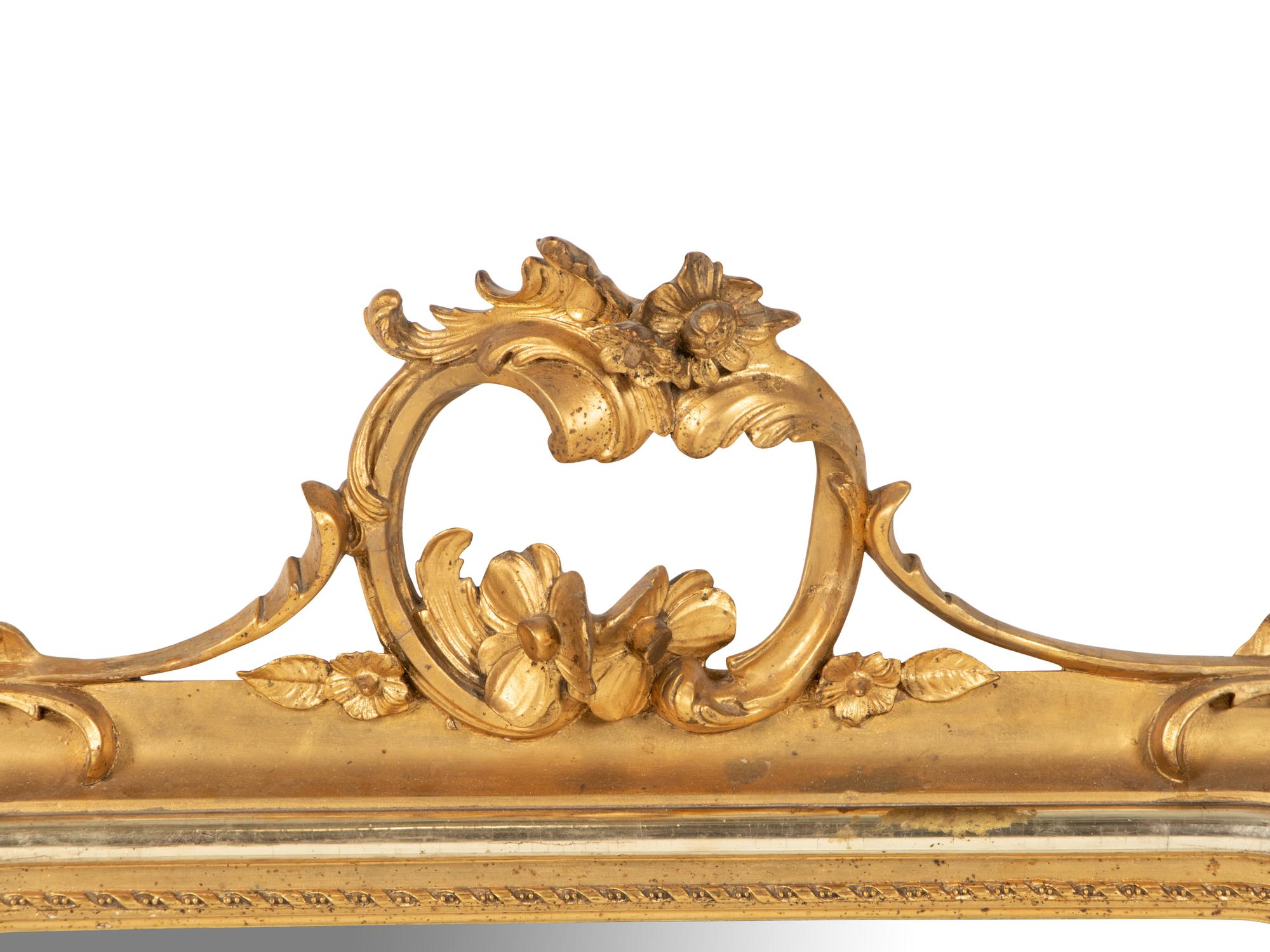 An Italian Part-Silvered Giltwood Mirror