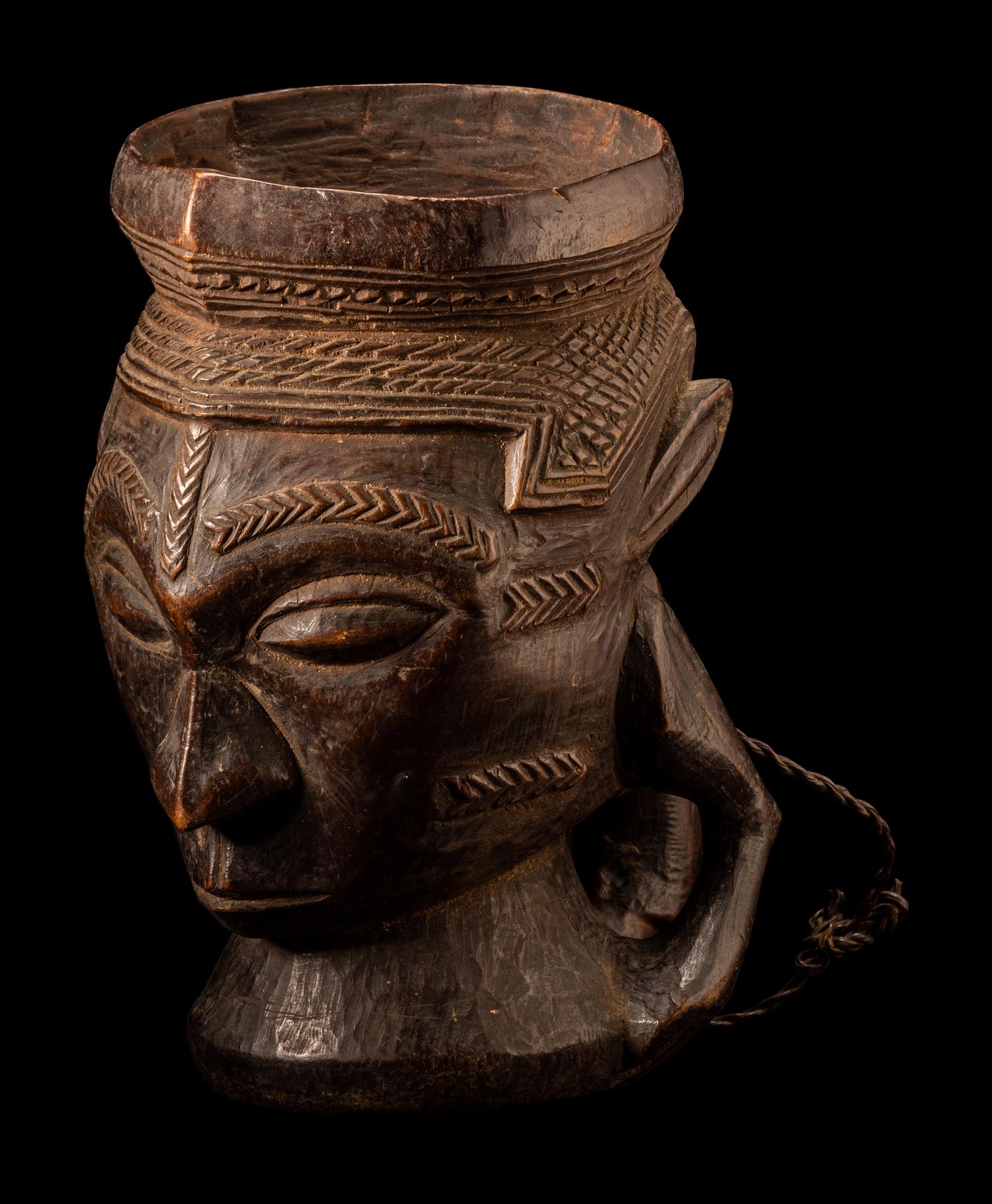 A Kuba Wood Figural Cup