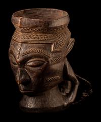 A Kuba Wood Figural Cup