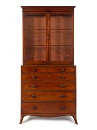 A Regency Mahogany Secretary Bookcase — 19TH CENTURY