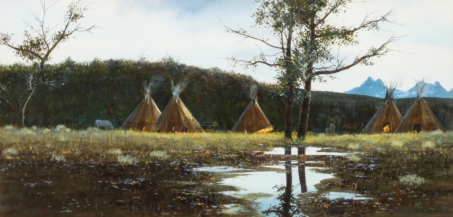 Steven O'Donnell Scott, (American, b.1938), Indian Camp
