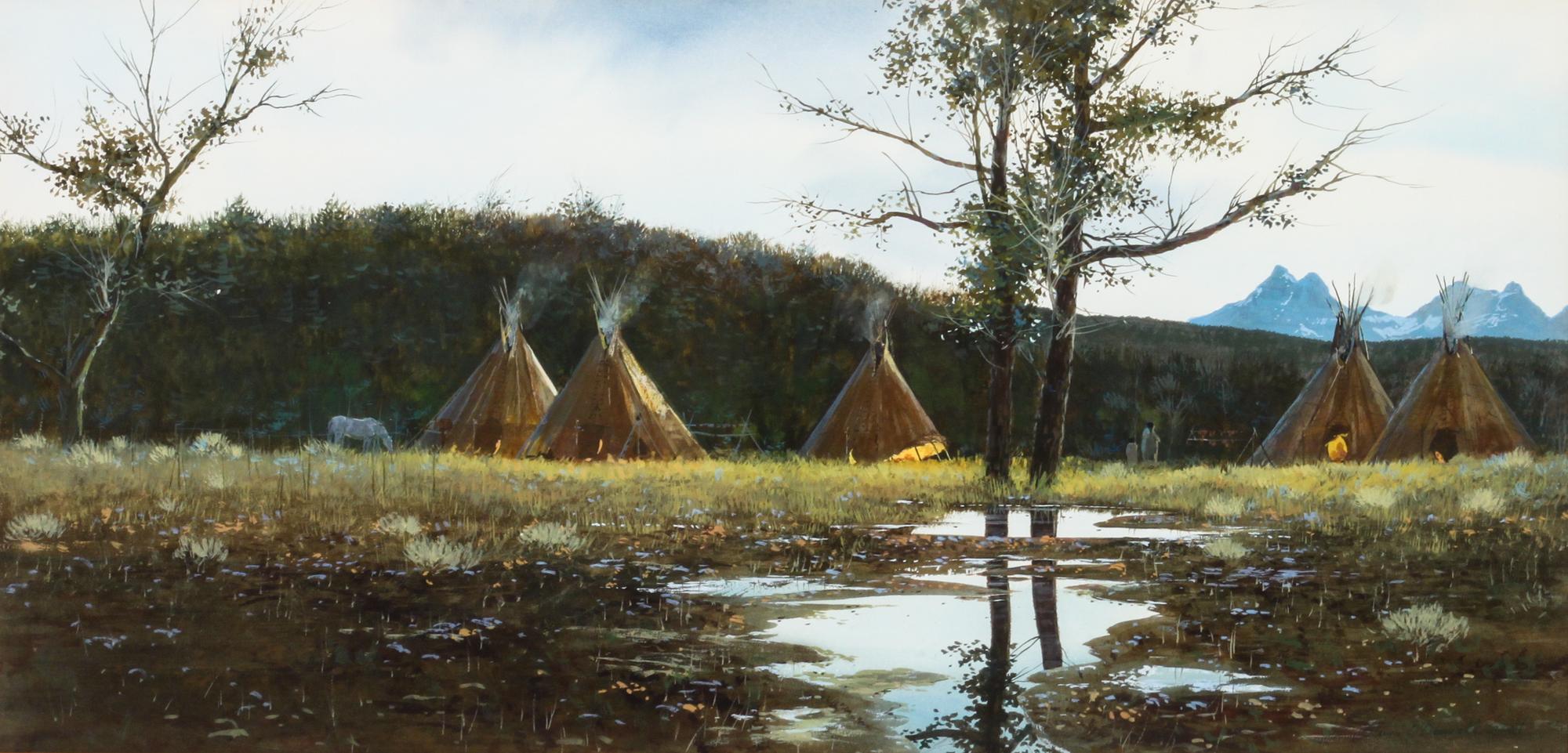 Steven O'Donnell Scott, (American, b.1938), Indian Camp