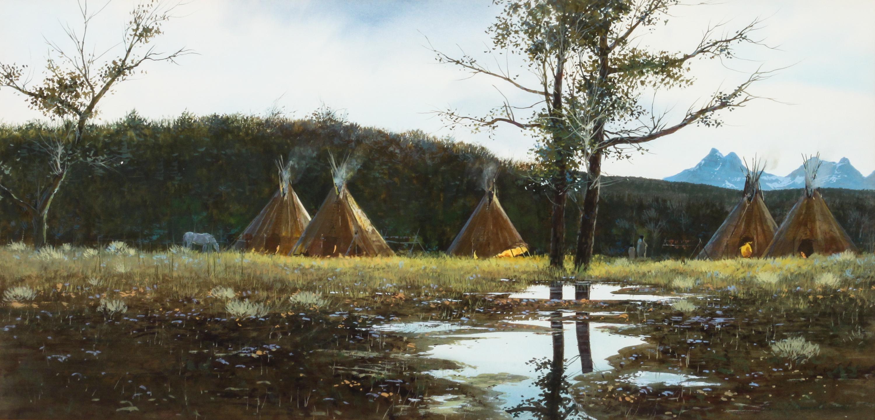 Steven O'Donnell Scott, (American, b.1938), Indian Camp