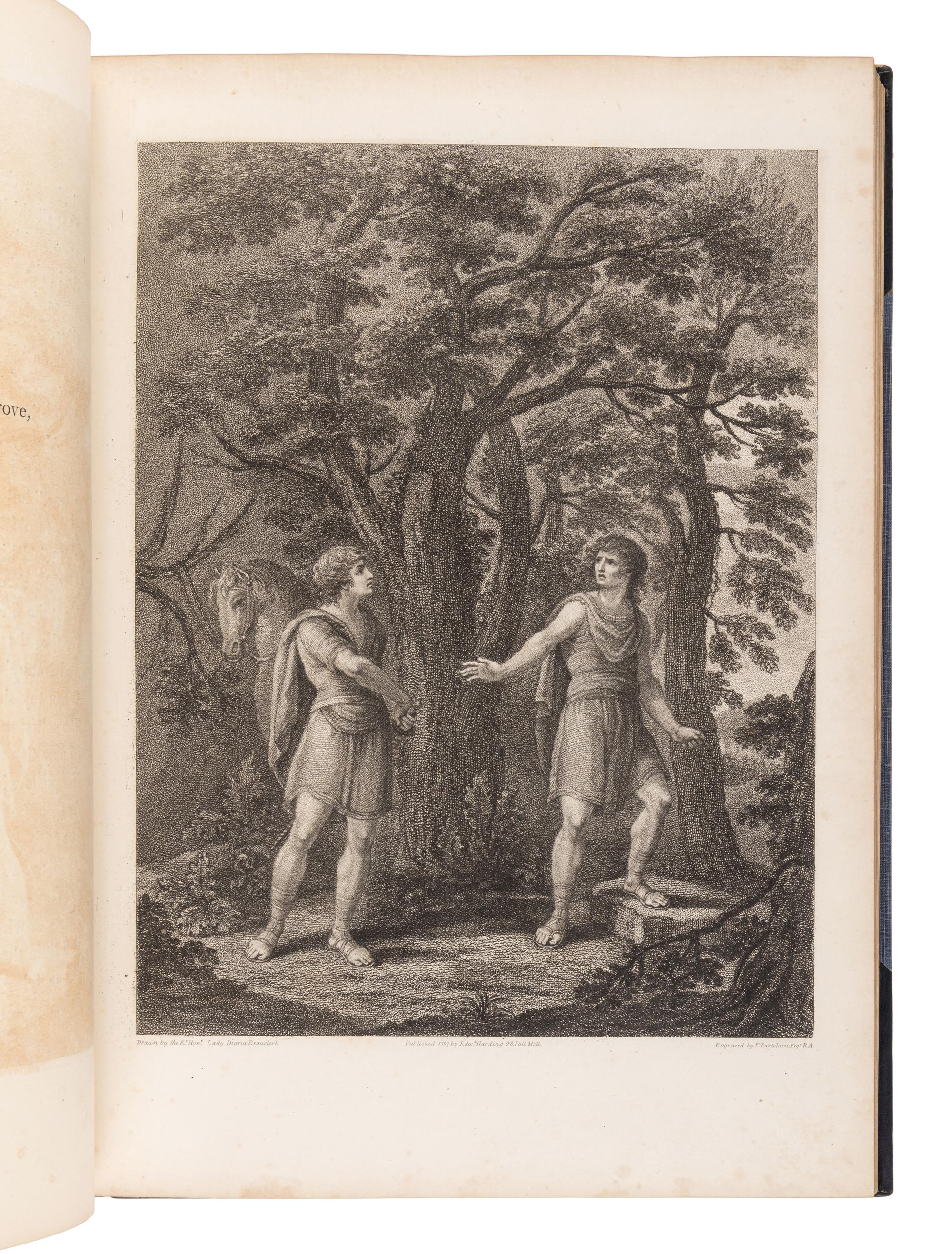 DRYDEN, John (1631-1700). The Fables of John Dryden, Ornamented with Engravings from the Pencil of… Lady Diana Beauclerc . London: T. Bensley, 1797.