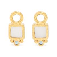 Elizabeth Locke, Pair of Yellow Gold Earrings and Two Aquamarine Drops
