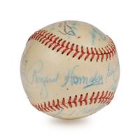 A 1951 Seattle Rainers Team Signed Autograph Baseball Featuring Rogers Hornsby (Beckett Authentication Services Letter),