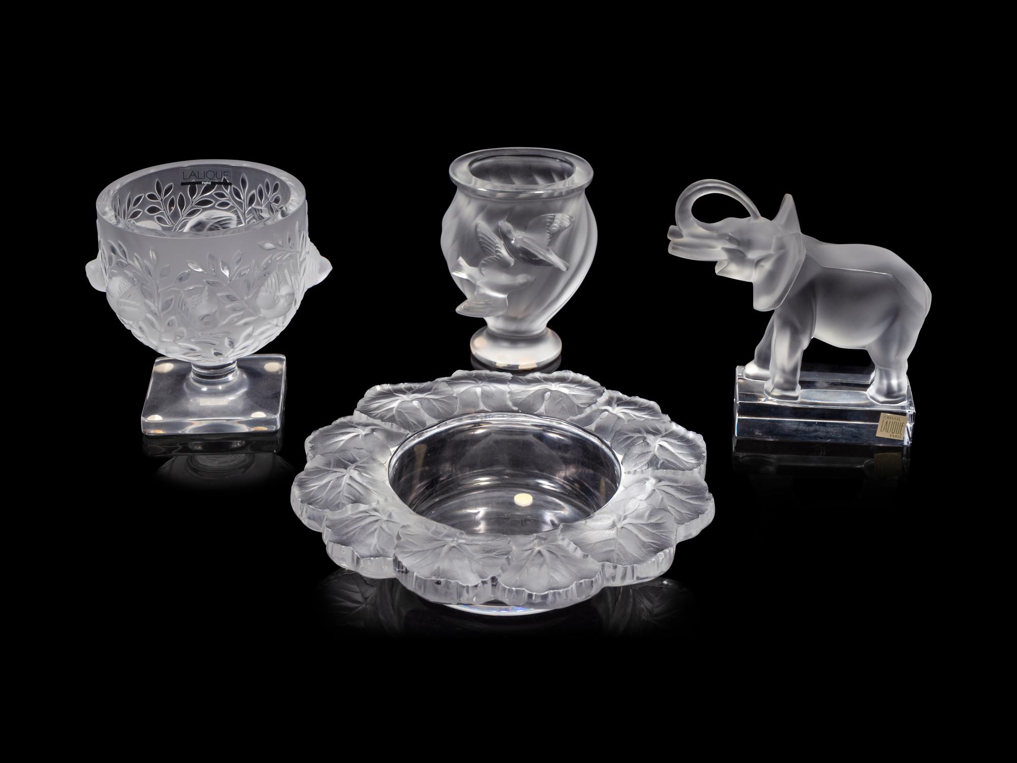 Four Lalique Table Articles