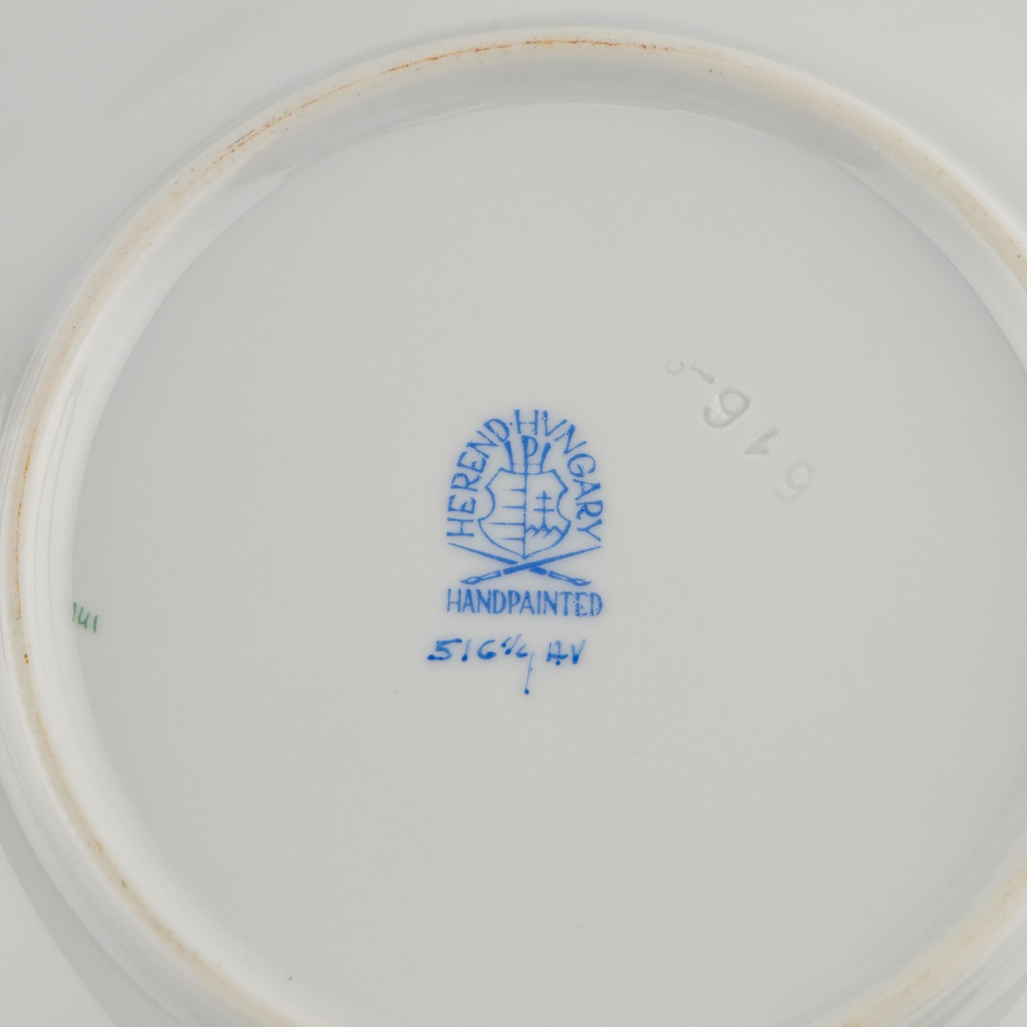 A Herend Chinese Bouquet Green Dinner Service