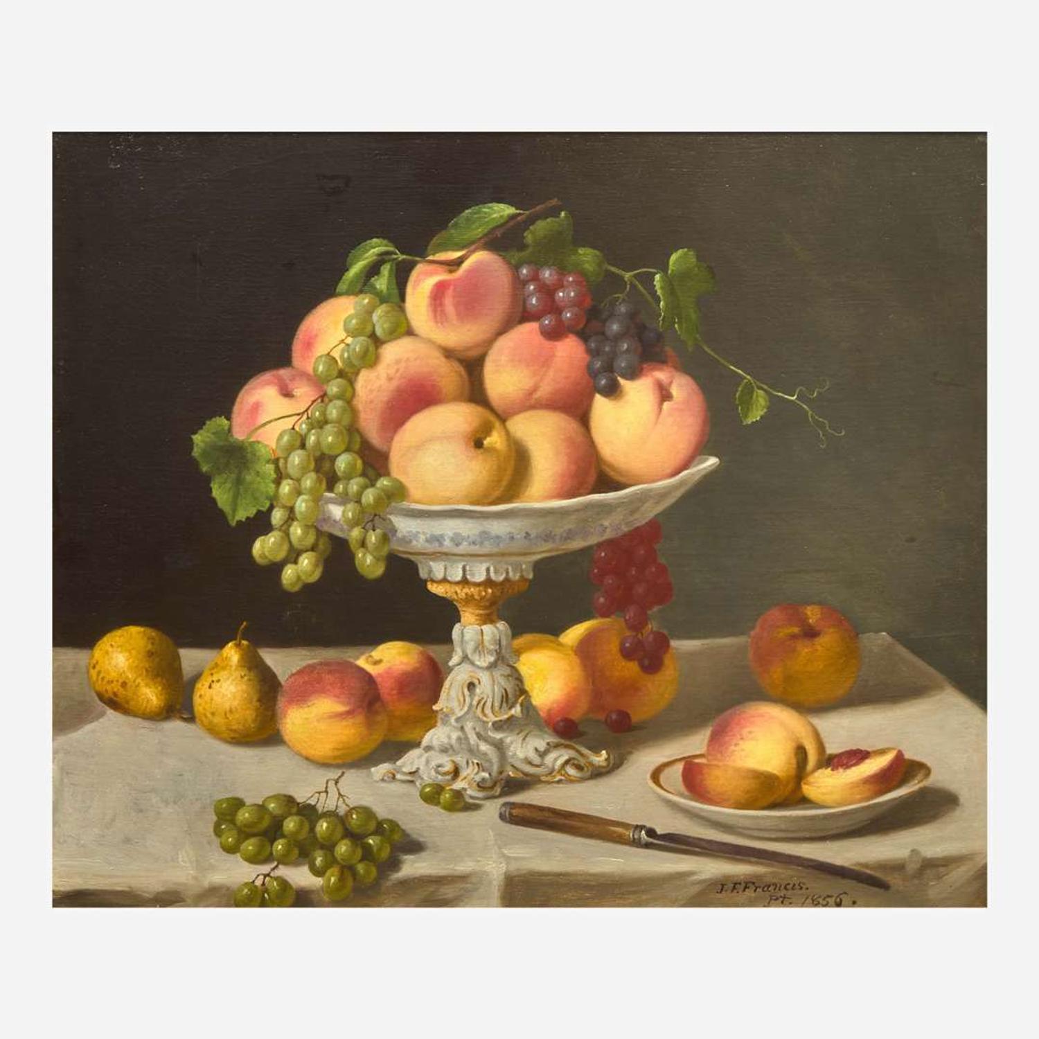 John F. Francis (American, 1808-1886) Epergne of Peaches and Grapes